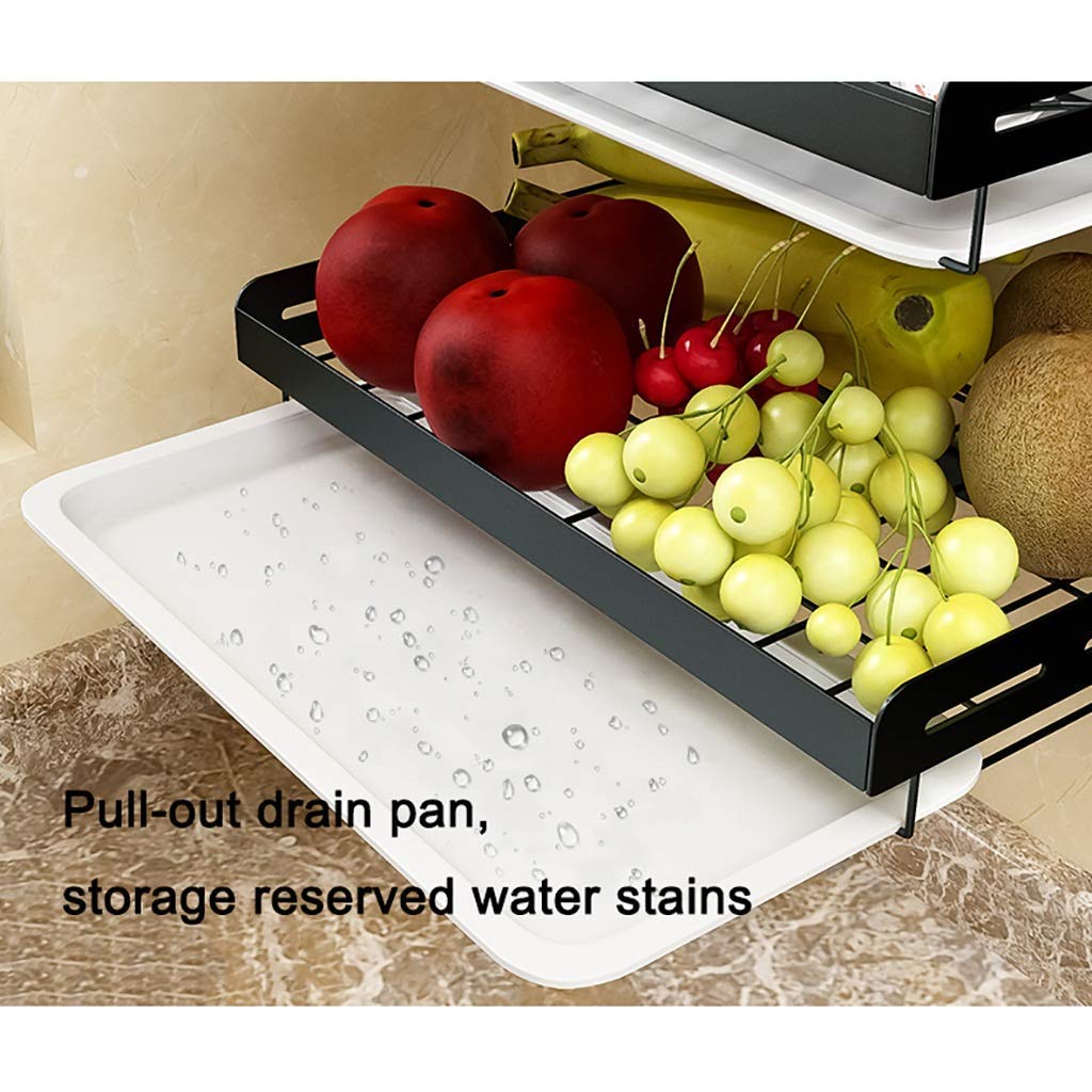 Escurridor de Platos de Acero Inoxidable 201 Negro para Cocina, Montaje en Pared, escurridor de vajilla, Organizador de 2/3 Niveles.