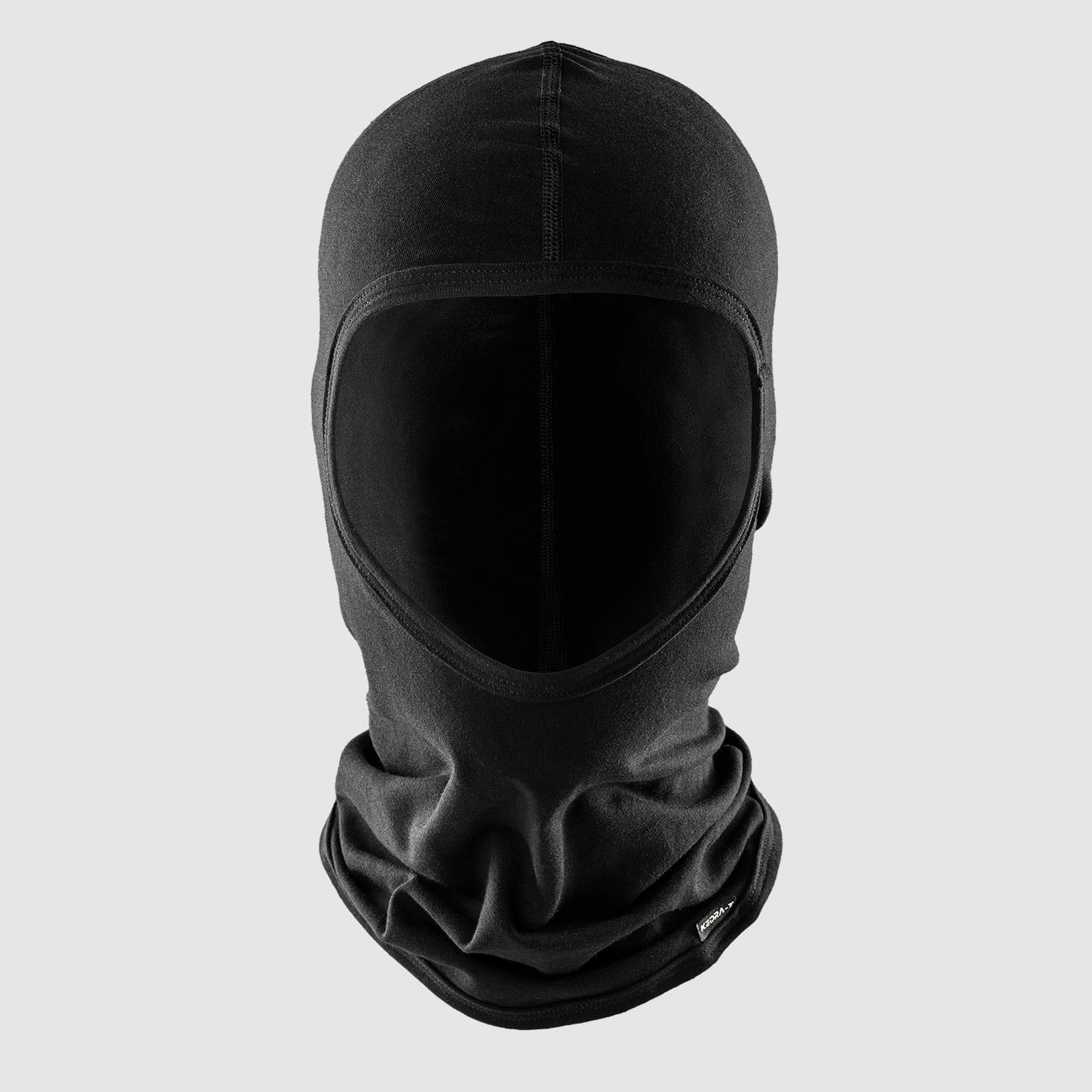 KEDRA-T Sous-casque en coton ouvert sur le visage, fabriqué en Italie, couleur noire, taille unique, respirant, pour moto, extérieur, cagoule, protection thermique légère, Noir