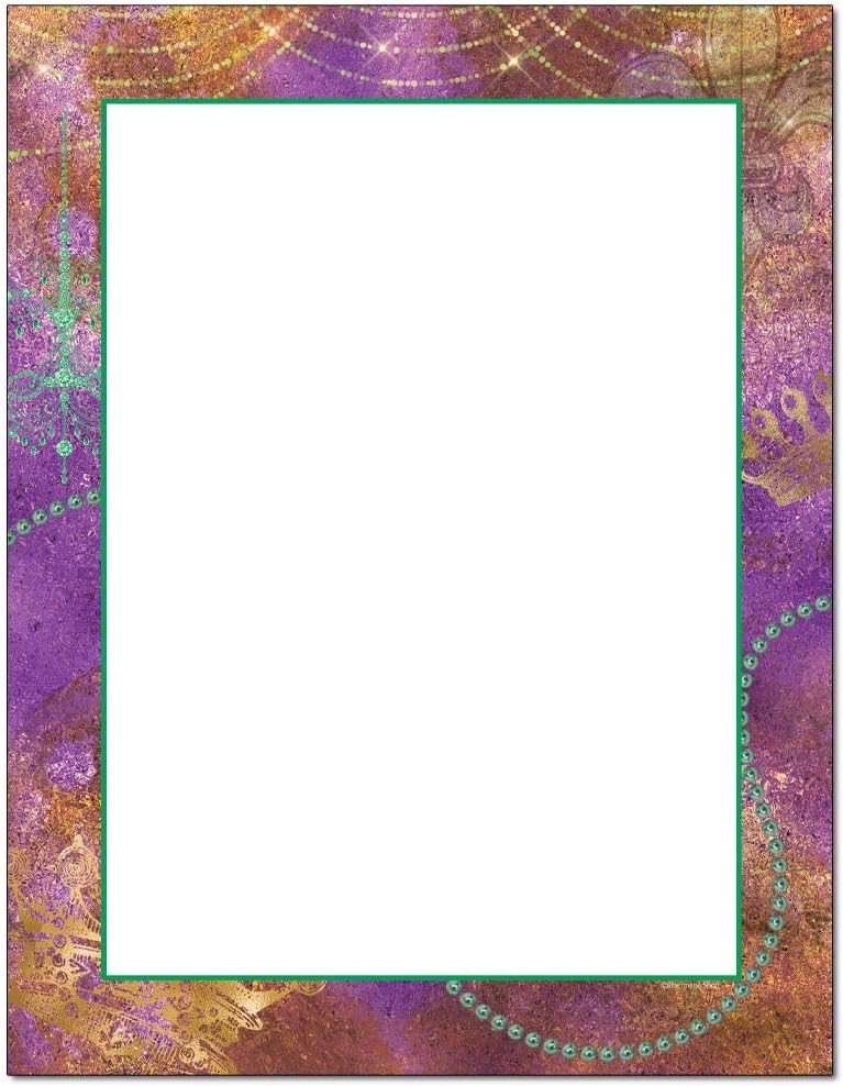 Mardi Gras Colors Letterhead Laser & Inkjet Printer Paper (100 Sheets)