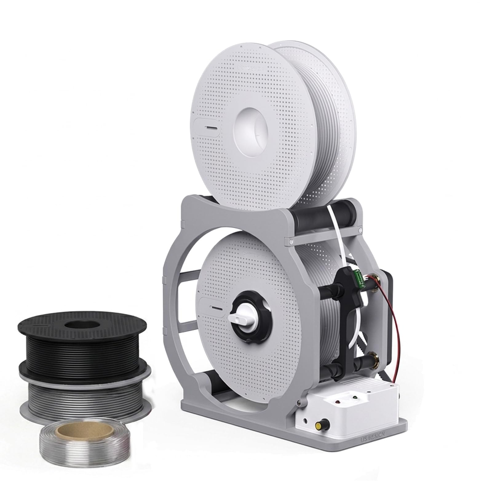 3D Industrial Filament Respooler, Elektrischer Filament Spulenwickler Mit Intelligenter Start Und Stoppfunktion für 1kg Spulen Sauberes Verwicklungsfreies Aufwickeln für PLA PETG ABS TPU Nylon