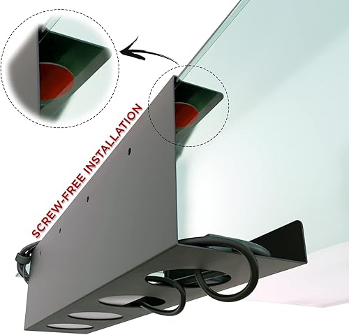 Miniatura 3 de Bandeja de organización de cables para debajo del escritorio, organizador sin taladros para escritorio de cristal. Estante perfecto para organizar