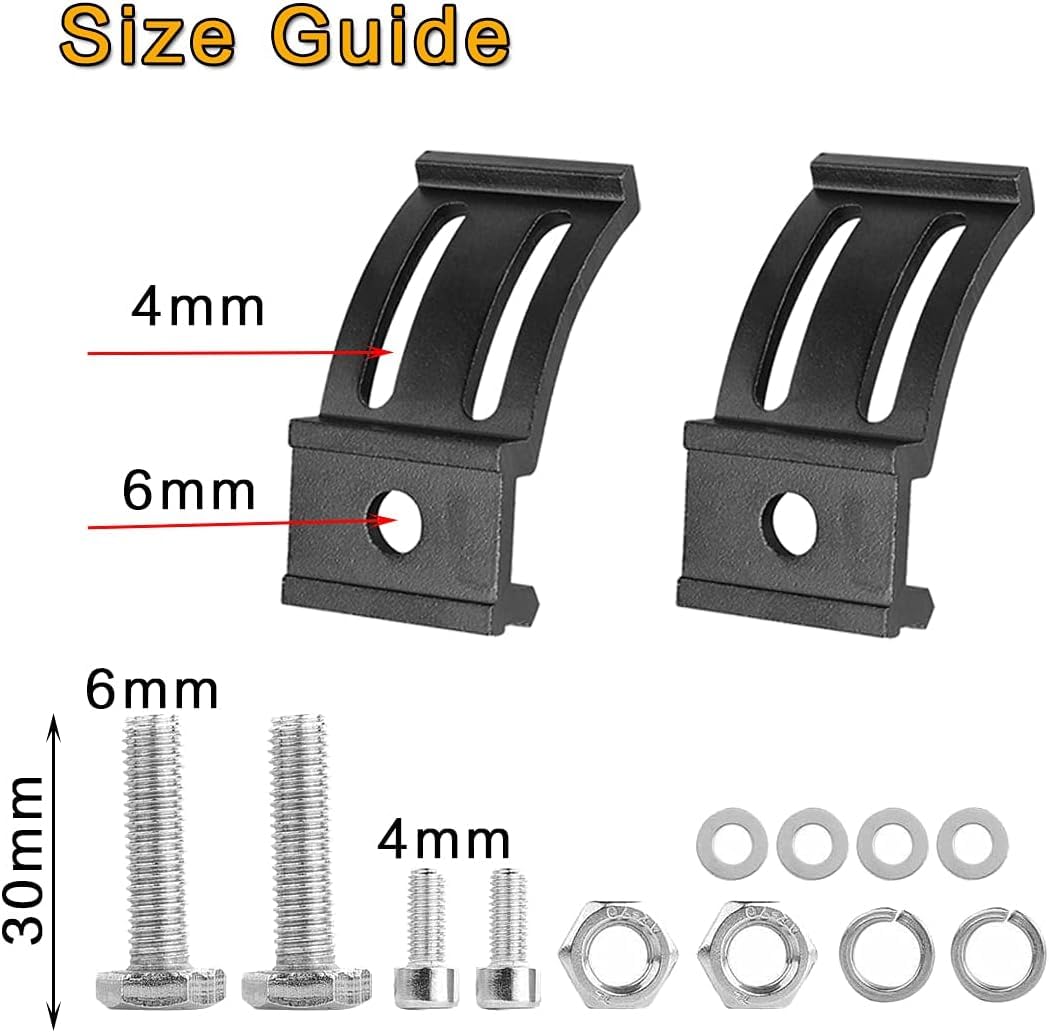 Soportes de montaje para barras de luces de trabajo LED, paquete de 2 Soportes de montaje Deslizamiento ajustables universales para barra de luces de trabajo Offroad Lámpara 4 x 4 ATV UTE 4WD