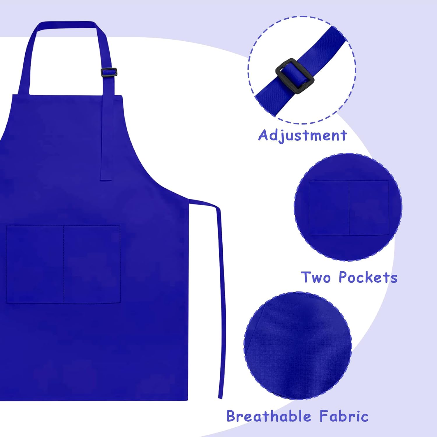 24 Pack Kids Aprons with 2 Pockets Adjustable Chef Apron Kids Aprons for Cooking Painting Baking Art Crafting for Boys Girls Age 6-13 Years