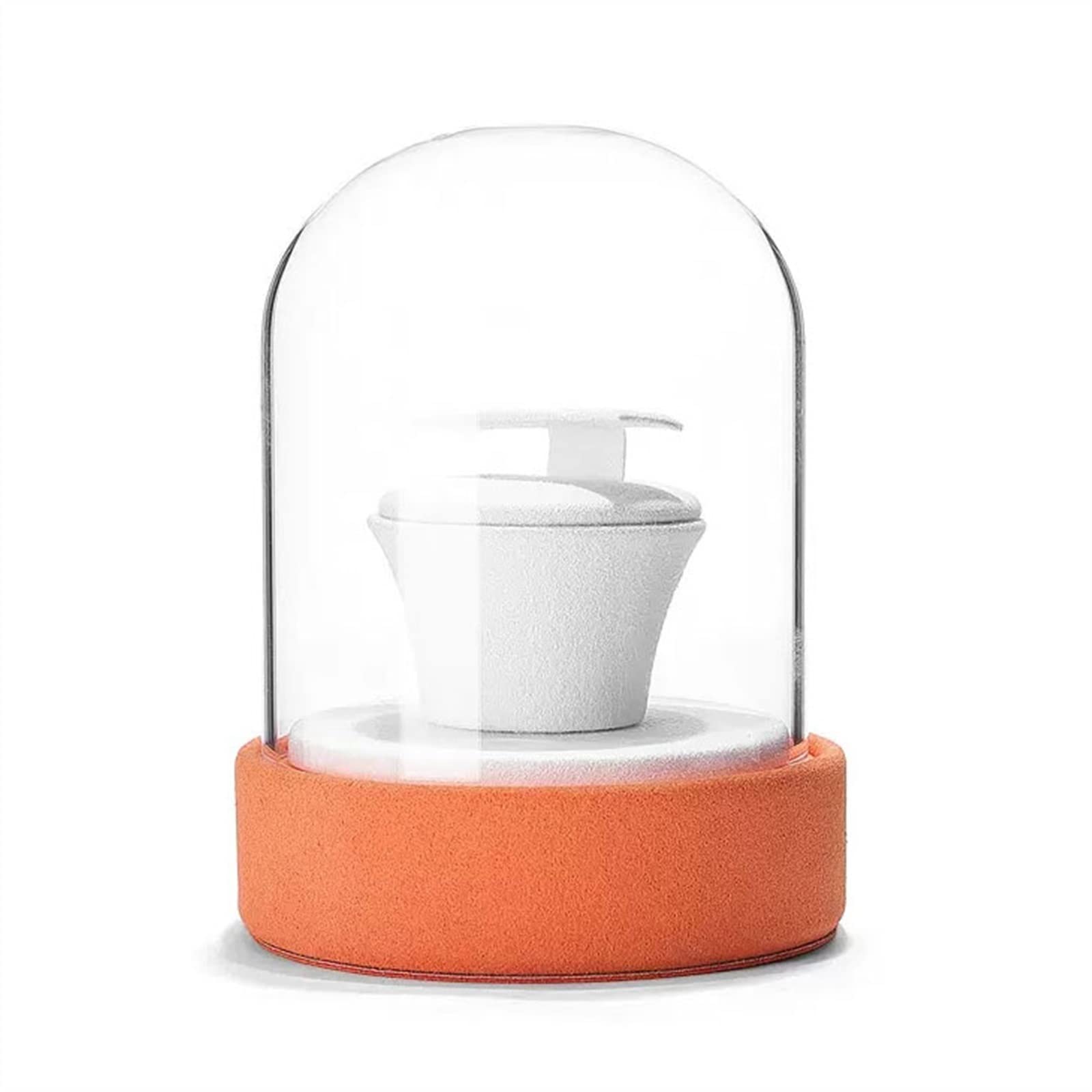 CJHFR472SG Jewelry Organizer Stands Earring Holder, Velvet Display Organizer Storage Bracket with Glass Lid for Showcase, Jewelry Stand, Dressing Table and Trade Show Jewelry Display Stand(Orange)