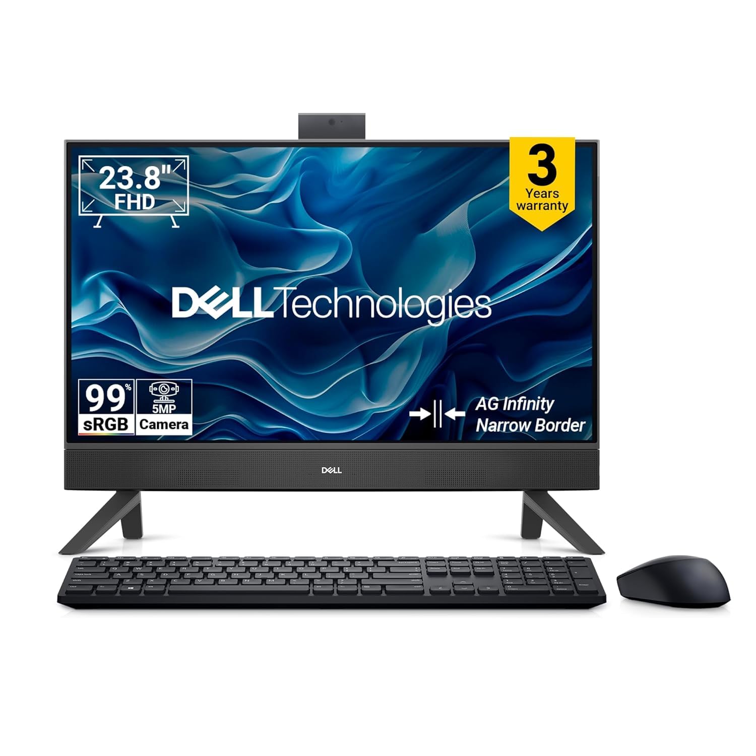 Dell 24 AIO, 13th i5-1334U, 8GB RAM DDR5 512GB SSD, Intel Graphics, 23.8" FHD AG,IPS, 99% SRGB, Win 11+MSO'24+O365, Molded Speaker Grill|Intel WiFi 6e, 5MP Pop-Up IR Camera, Dolby Atmos Dual Speakers-image-27