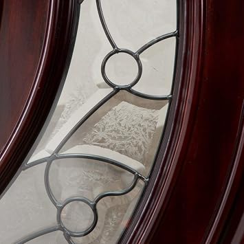 Mahogany Wood Double Doors with The Dual Crescent Glass,30x30x80 Left Hand is Swing, Front Entry Door (30x30x80, Left-Hand)