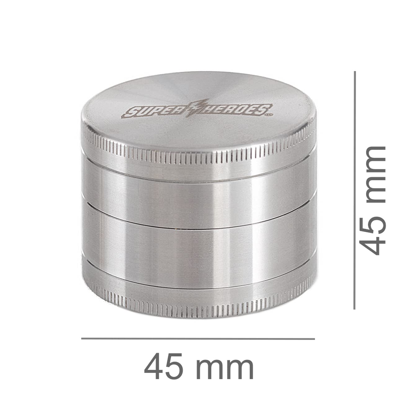 Sunmondo Grinder - Grinder in acciaio INOX, 4 pezzi, 45 x 45 mm, con raschietto per polline