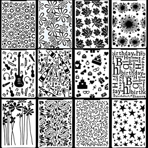 Luccyle Embossing Folders, 12 Pieces Plastic Embossing Folders, Embossing Template DIY Craft Template Molds, Convenient To Use for Card Making for Embossing Machines,105x148mm (Style 2) Cover