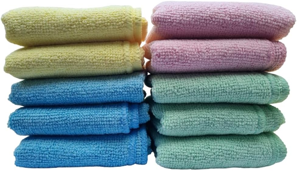 WAMM Microfiber Cleaning Cloths | 40 x 40 cm | Pack of 10 | Dusters Car Bathroom Polish Towels | Durable | Absorbent (10, 40 x 40)