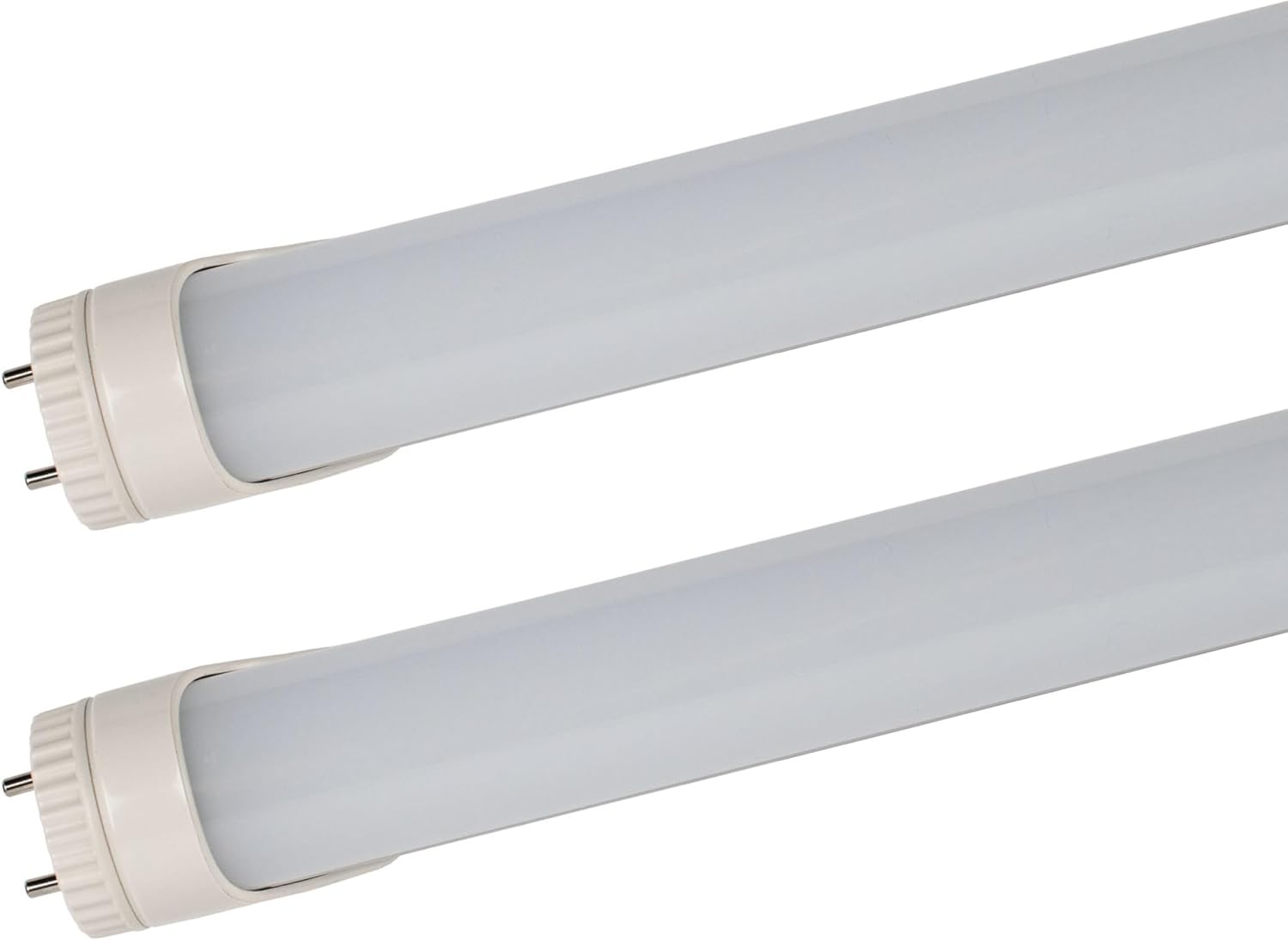 CLEANLIFE InstantStart T8 LED Bulbs - Pack of 2 LED Tube Lights - Plug and Play Refrigeration, Fountain & Vending Machine Light Bulb - Rotatable End Caps, G13 2 Prong LED Light Bulb (Transparent, 15")