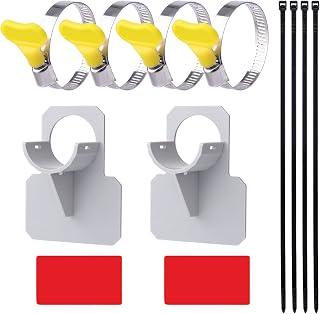 TOYMIS Swimming Pool Pipe Holders, Hose Support Brackets Swimming Pool Pipe Holder Set with Tape and Cable Tie Stainless Steel for Preventing Pipes Sagging water hose support brackets (2, Gray)
