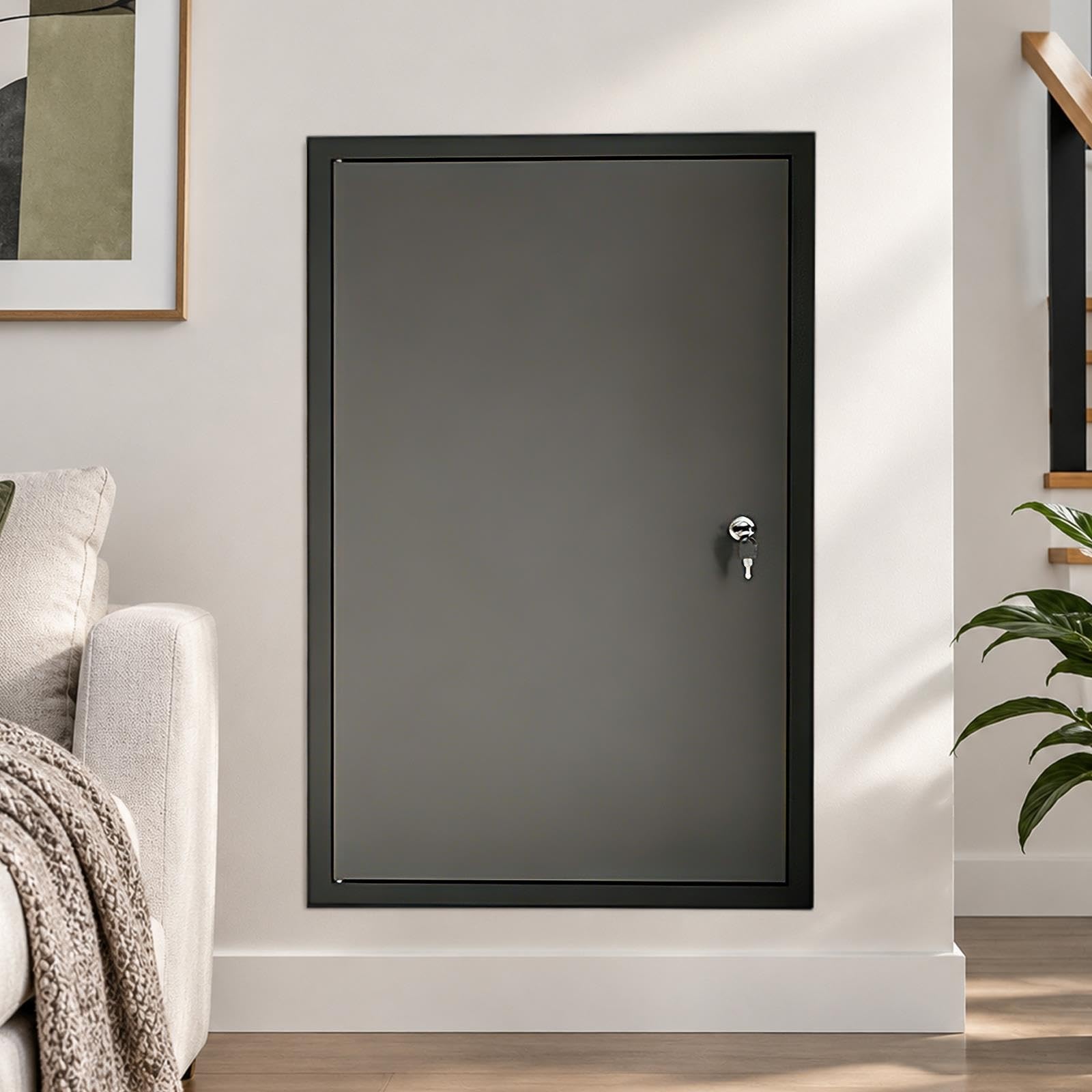 Panel de Acceso de Aluminio con Cerradura para inspección de Pared, Montaje a RAS, pintable, Ideal para Uso doméstico y Comercial