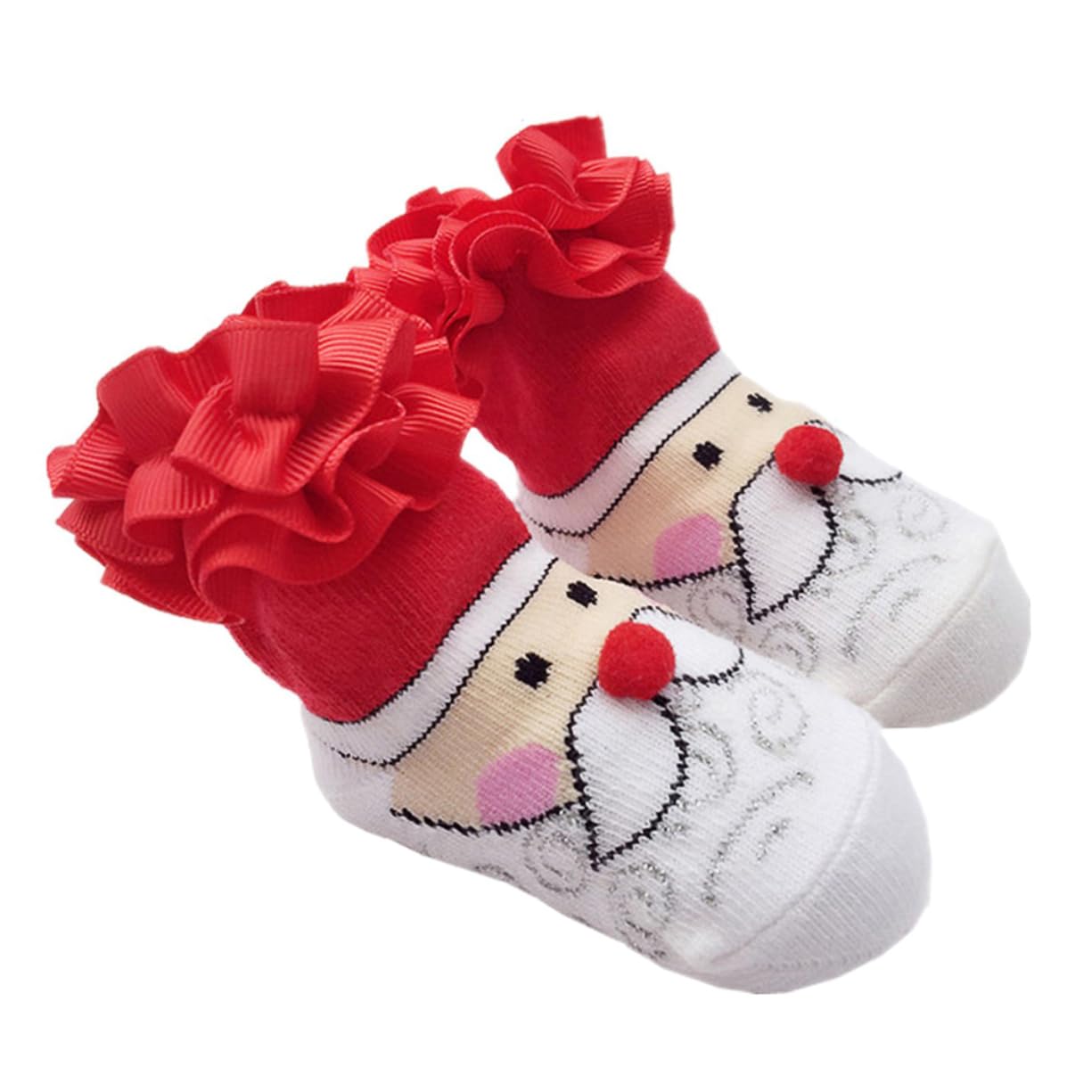 BESTYASH Thickened Cotton Christmas Baby Socks Santa Theme 0-12m Warm Comfortable