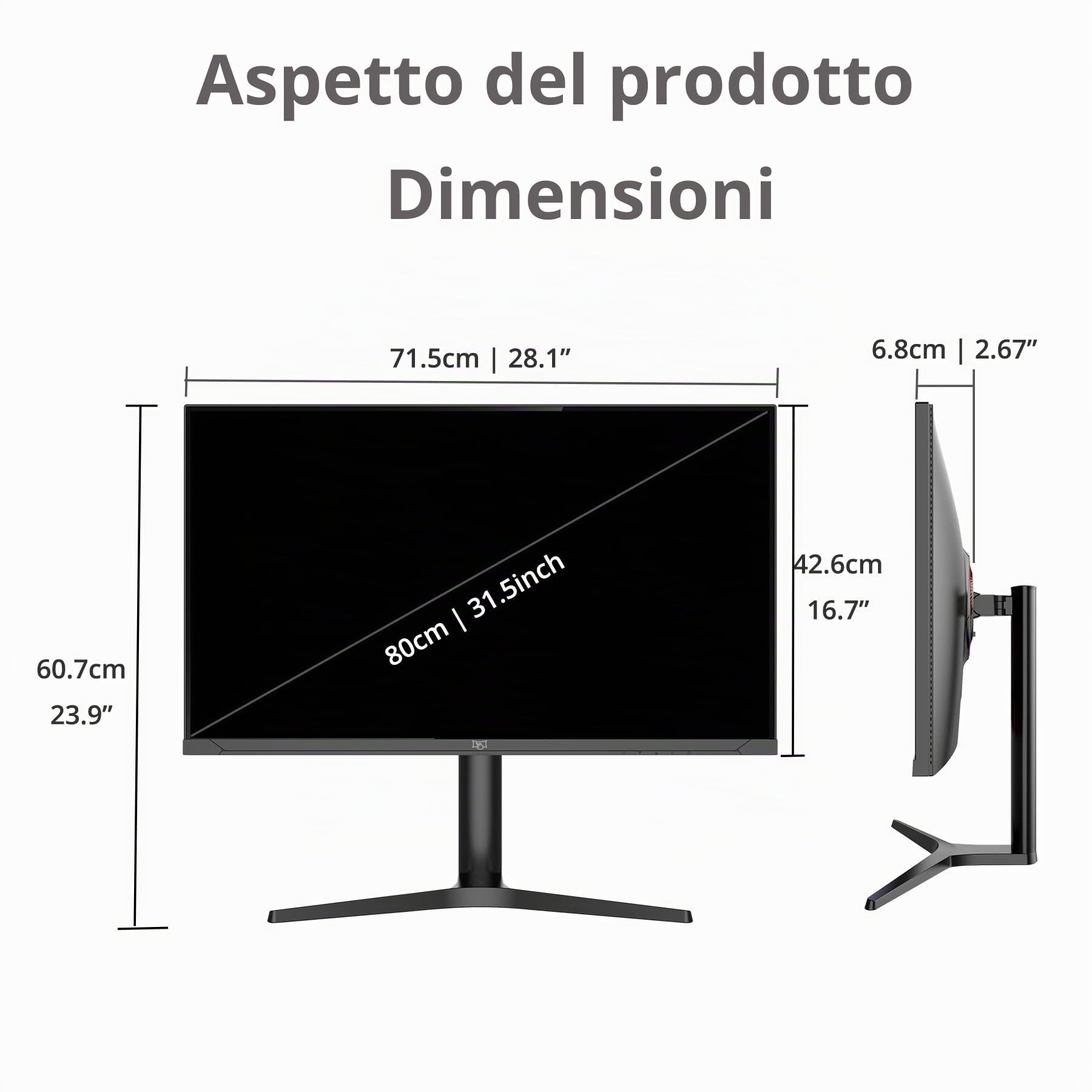 Chengying Monitor Touch Screen | 32 pollici 4K | Touch Monitor con Bordo Ultra Fino | Display Touch On-Cell | 32" Touchscreen | Serie TM001Ultra