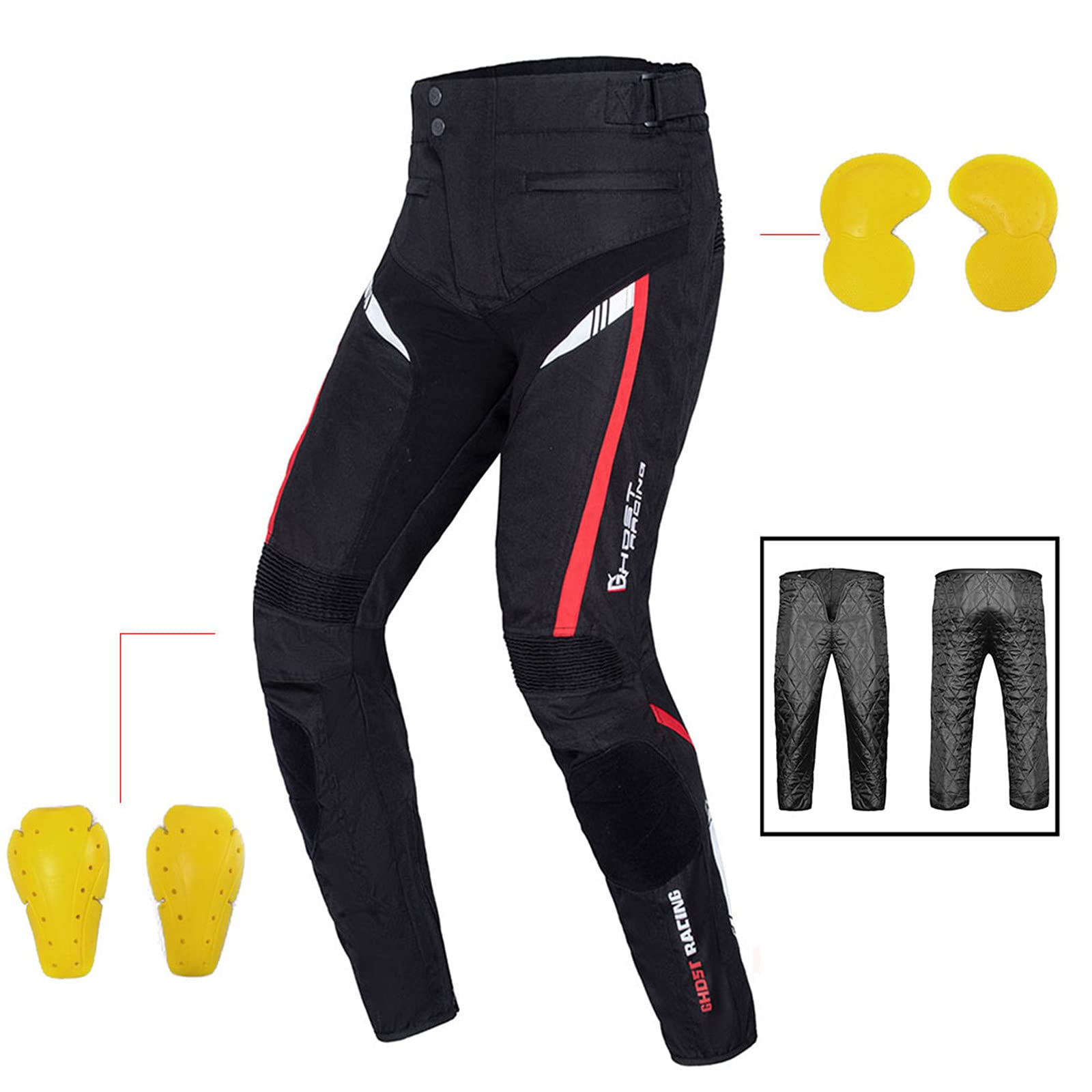 Pantaloni Jeans Moto Uomo | Pantaloni Moto Uomo | Jeans Uomo Moto con Protezioni | Pantaloni Moto Biker Rinforzato | Pantaloni da Motociclista | Jeans Uomo Moto Biker (Devil black,L)