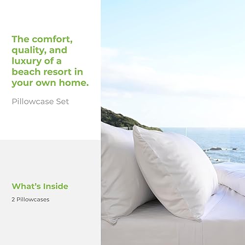 Miniatura 2 de Cariloha Resort Juego de fundas de almohada de bambú y viscosa, fundas de almohada transpirables y refrescantes para personas que duermen con calor,