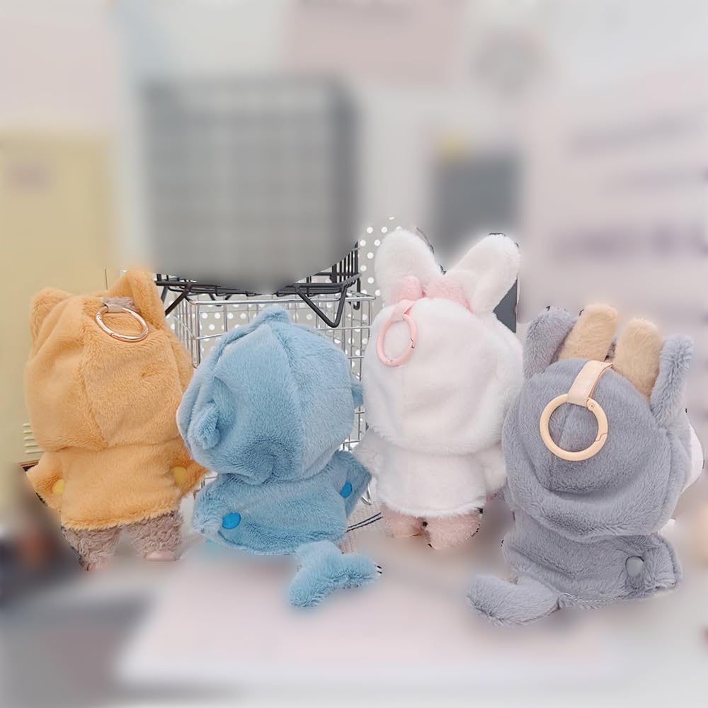 niannyyhouse Vestiti per bambola di peluche, 10-15 cm, mantello compatibile con bambola Labubu da 17 cm (grigio)