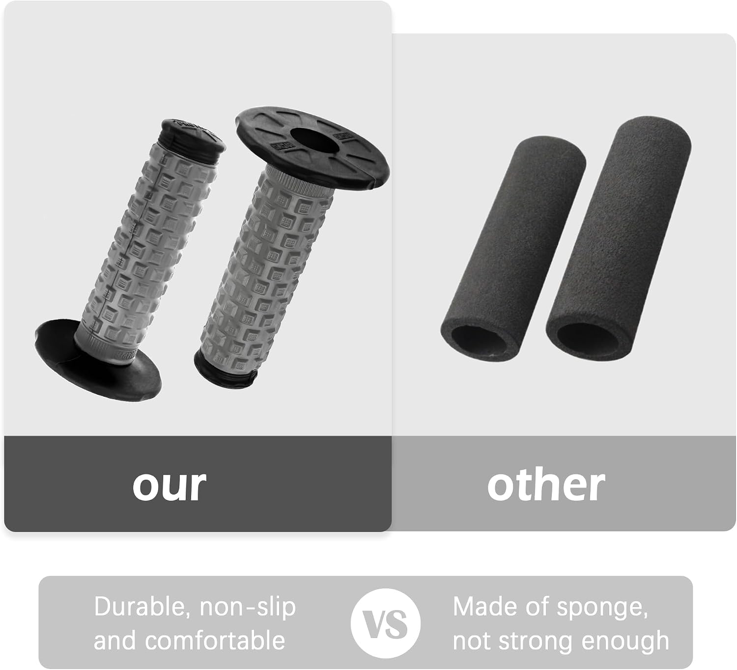 Dirt Bike Grips,7/8'' Motorcycle Grips,Non-Slip Motorcycle Parts Motorcycles Handlebar Grip,PU Pro Taper Pillow Top Grip Dirtbike Accessory for Handle Bar (Gray)