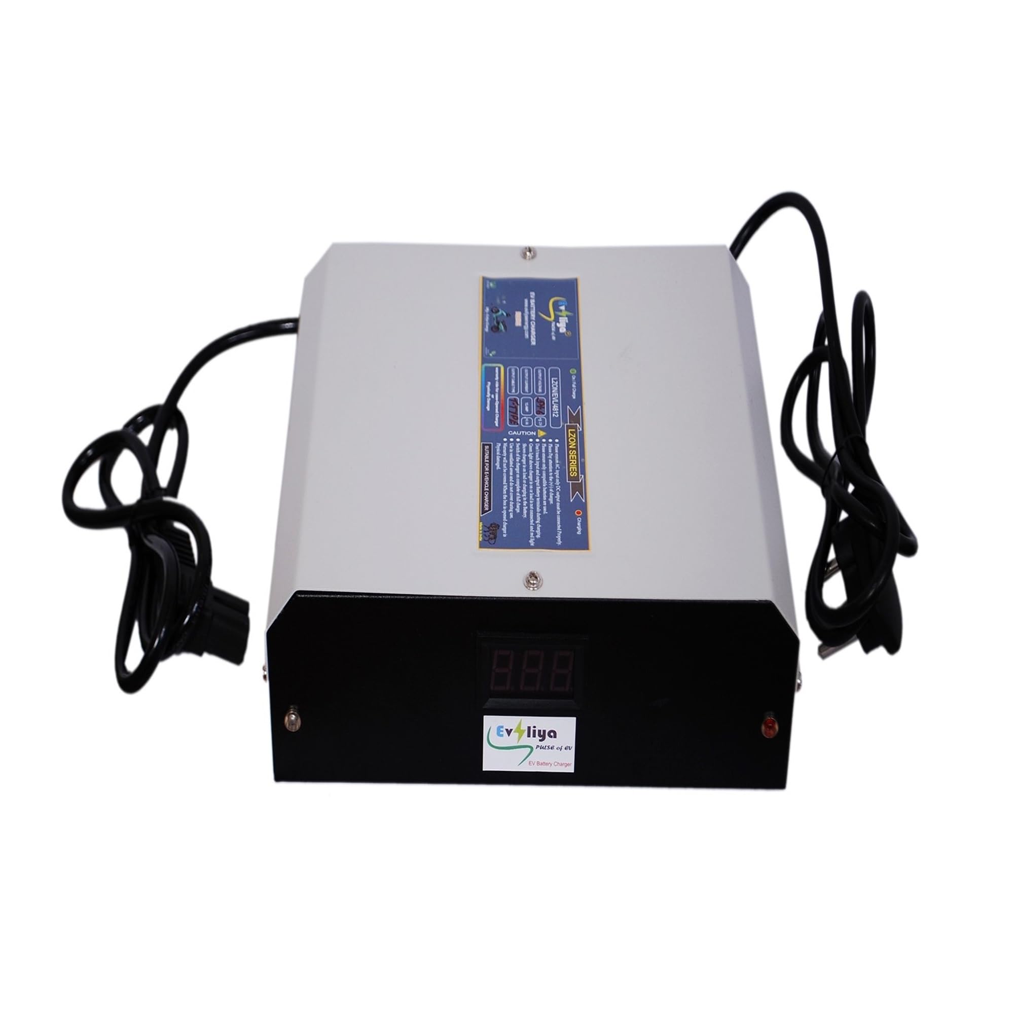 LZON Series 60V 12Amp Auto Cutoff 67.2v Lithium ion Fast Battery charger with Digital Display for Electric Scooter & Electric BIke Output XLR Type Connecter