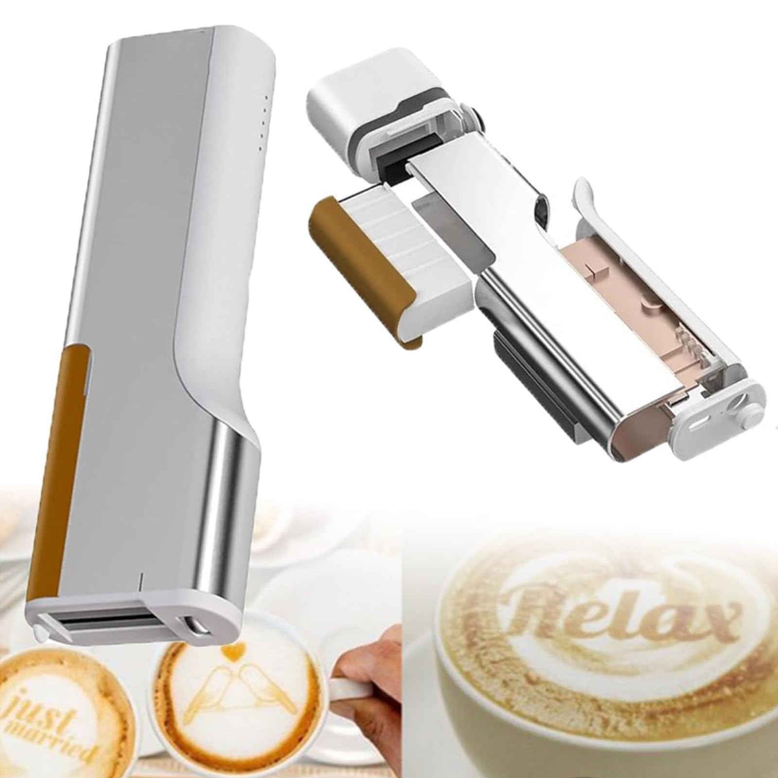 Amazon.co.jp: ポータブルコーヒーラテプリンター、ミニフード