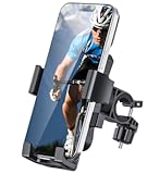 Bike Phone Holder Mount&comma; Secure Handlebar Phone Mount Holder for Bike and Motorcycle&comma; Suitable for iPhone and 4&period;5-6&period;8" Smartphones&comma; Black