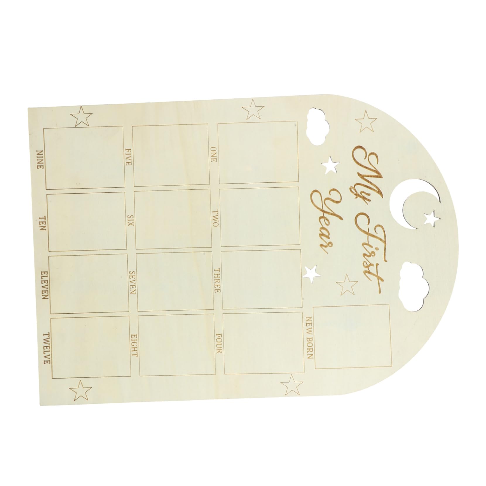 Levemolo Wood Picture Frame Baby Photo Display 12-month Newborn Baby Milestone Keepsake Photo Board