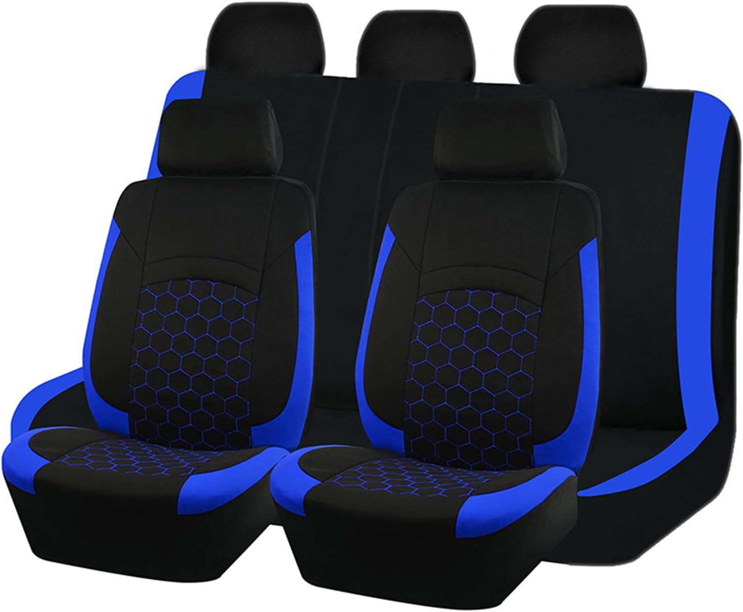 Car Seat Covers Full Set for Renault Kangoo Trafic Master, Waterproof Front Rear Seat Protectors, Seat Covers for SUV Truck Sedan Vans, Automotive Interior,D Black Blue