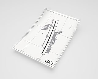 MG Global Modern Poster of Arlington Municipal Airport Gky 1 | 11x17 12x18 16x24 24x36 Minimal Unframed Print | Minimalism Wall Art Gift | Minimalist Home Office Decor