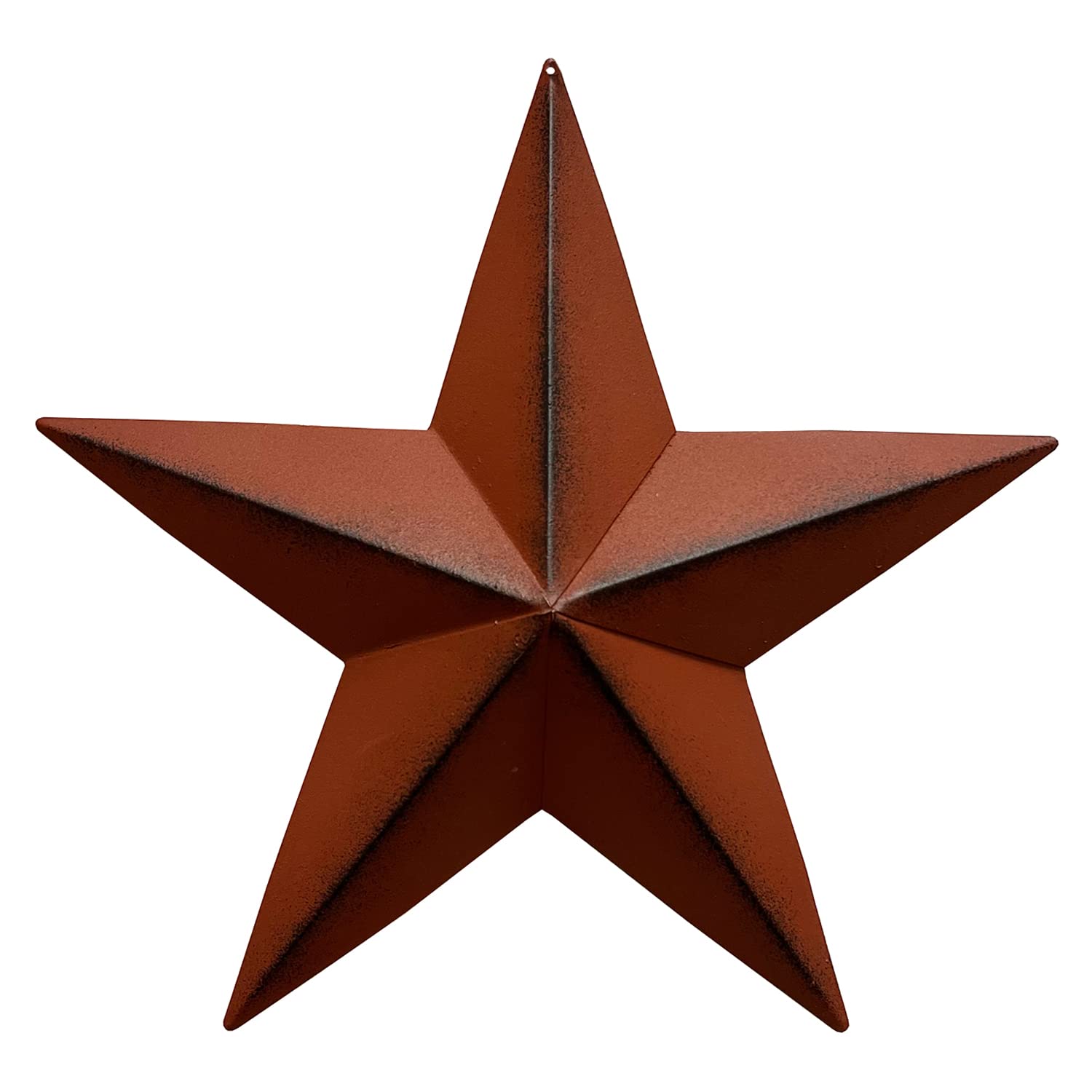 T&Garice Dimensional Metal Antique Barn Star Rustic Country Primitive Wall DÃcor,3D Barn Star Indoor Outdoor 4th July Wall Decoration,12 inch (Burgundy)
