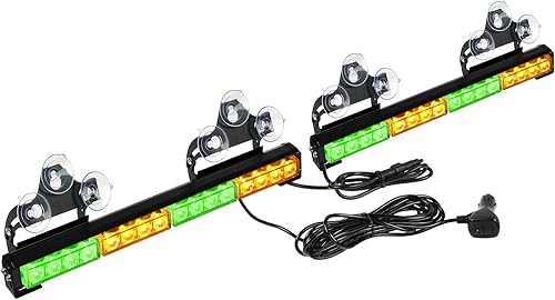 Miniatura 7 de ASPL - Barra de luz LED intermitente de emergencia de 2 x 16.8 pulgadas, para advertencia en tráfico. Barra de luz estroboscópica de 32 LED con 26