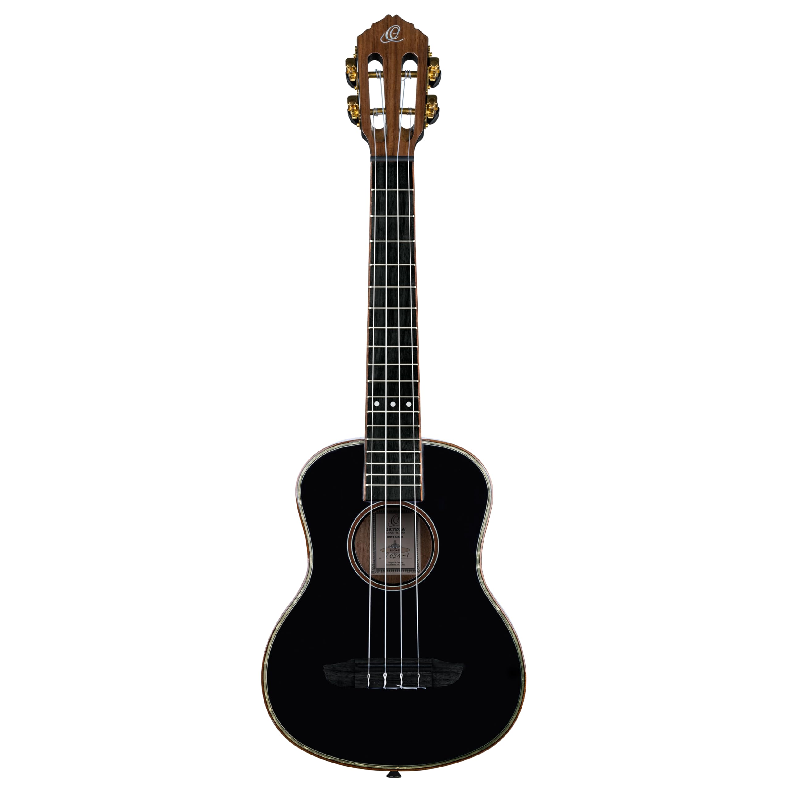 Ortega Guitars Ukelele Tenor negro - Serie Onyx - incluye Gig Bag Deluxe - abeto/caoba (RUOX-TE)