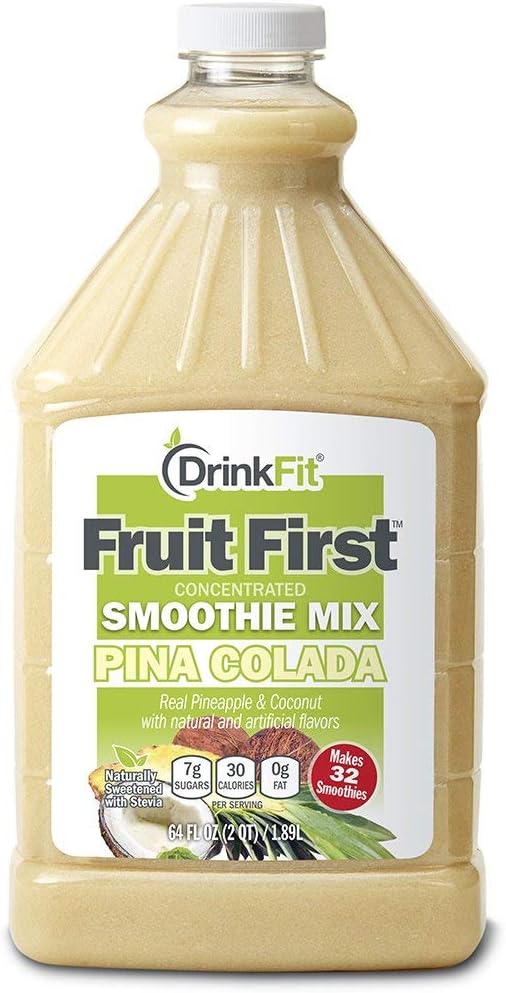 Fruit Smoothie | Real Fruit Puree, Low Sugar, Gluten:Free & Non:GMO, Pina Colada Smoothie Mix : Makes 32 Smoothies, 64 Fl Oz (Pina Colada)