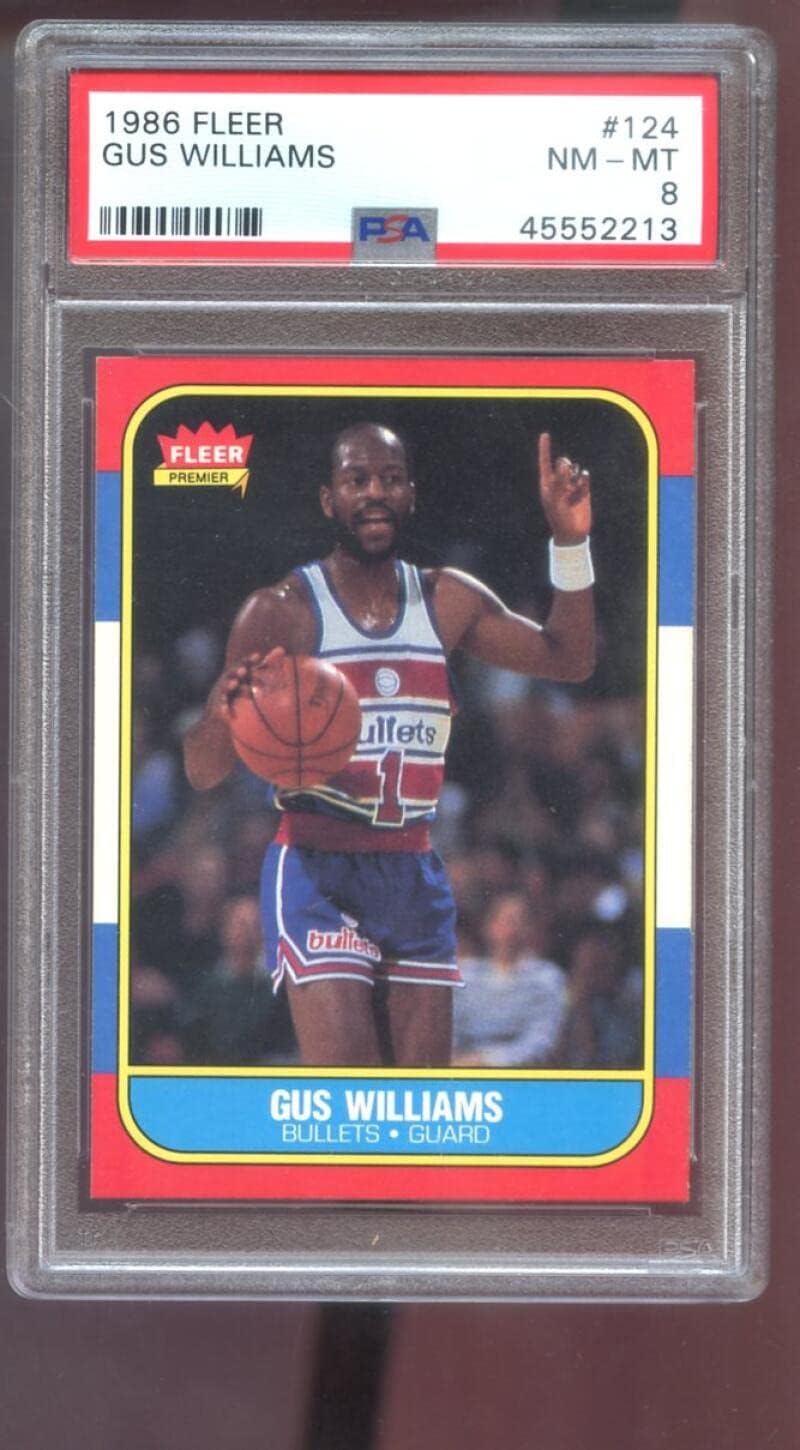 1986-87 Fleer #124 Gus Williams PSA 8 Graded Basketball Card NBA 86-87 1986 1987 Washington Bullets