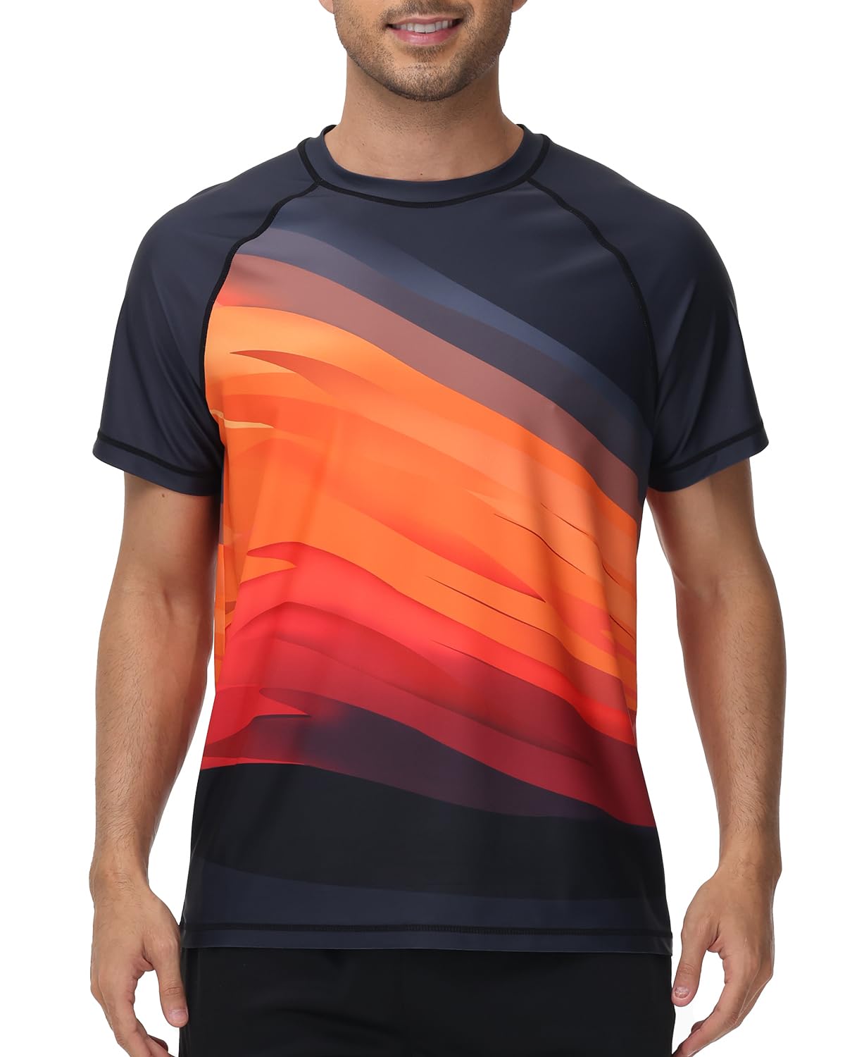 VAYAGER Herren-Badeshirts Rash Guard UPF 50+ Kurzarm, schnell trocknend, lockere Passform, Wassersurf-Shirt