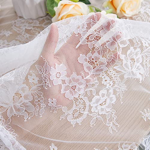 60X120 Inches White Lace Tablecloth Rectangle Vintage Embroidered Lace Table Cover For Wedding Party Home Outdoor Fall Table Decorations #TOP3