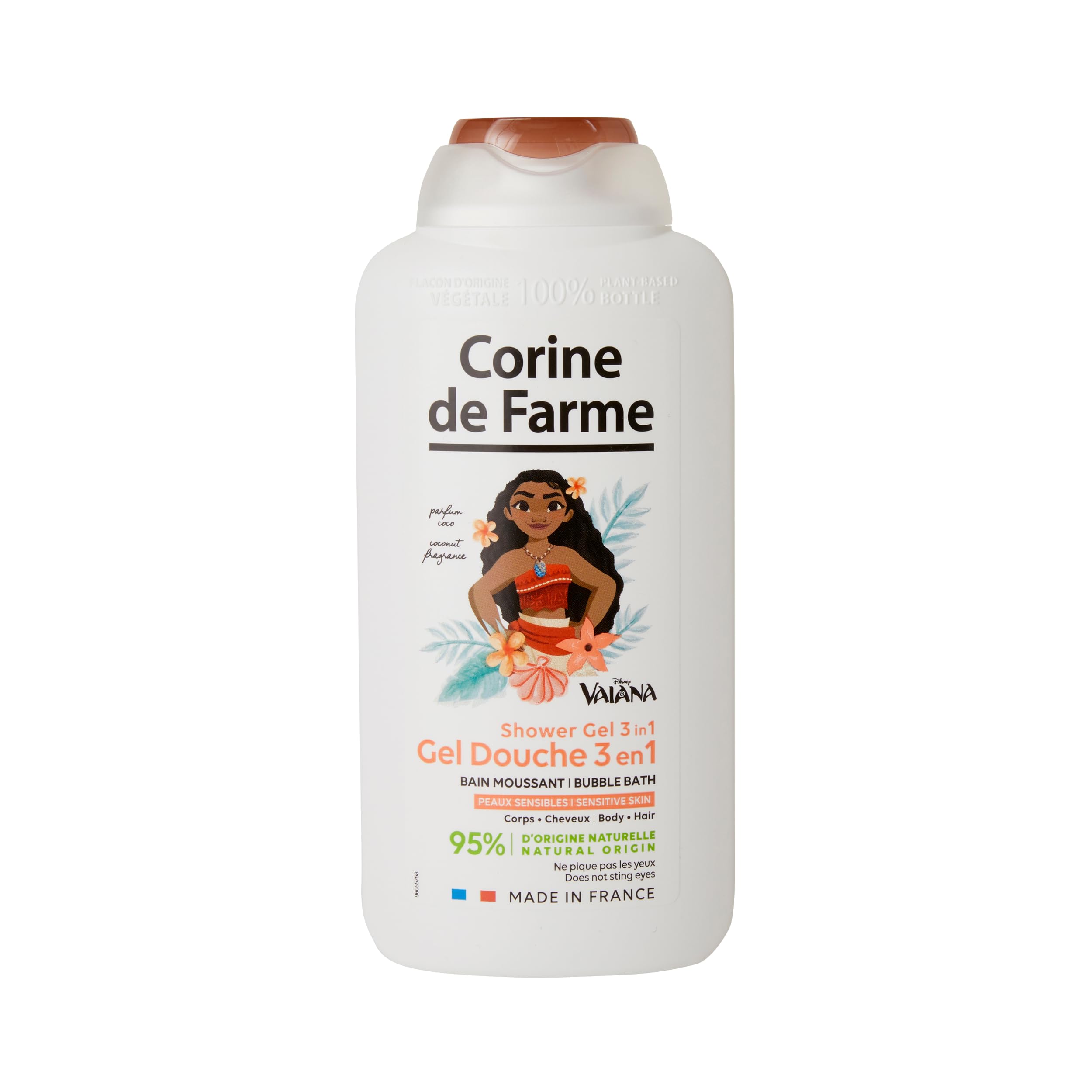 Corine de Farme Vaiana 3en1 Gel Ducha Extra Suave para Cuerpo/Cabello/de Baño de Espuma, 500 ml
