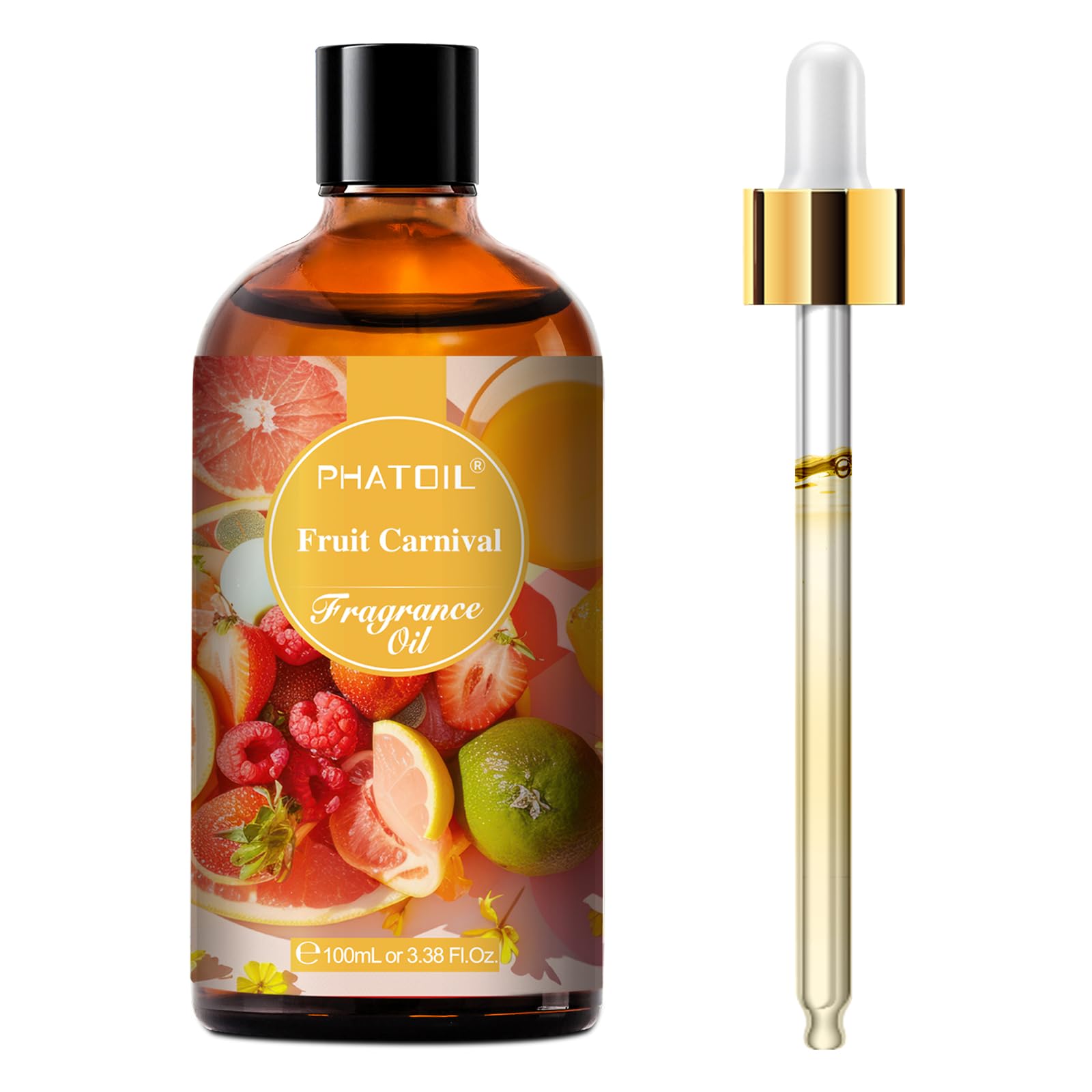 3.38FL.OZ Fruit Carnival Fragrance Oils for Aromatherapy, Essential Oils for Diffusers for Home, Perfect for Diffuser, Yoga, Skin Care, DIY Candle and Soap Making - 100ml
