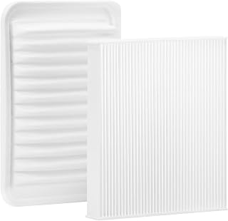 White Cabin Filter & Engine Air Filter Kit for Toyota Yaris 1.5L L4 2018 2017 2016 2015 2014 2013 2012 2011 2010 2009 2008 2007 2006