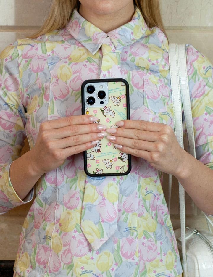 Image of Wildflower Cases - Compatible with iPhone 16 | Protective Black Bumper, 6.5ft Drop Test Certified, Women Owned Small Business | Yellow Pink Cute Trendy | Collab - Sandy Liang Bunny Gift Wrap