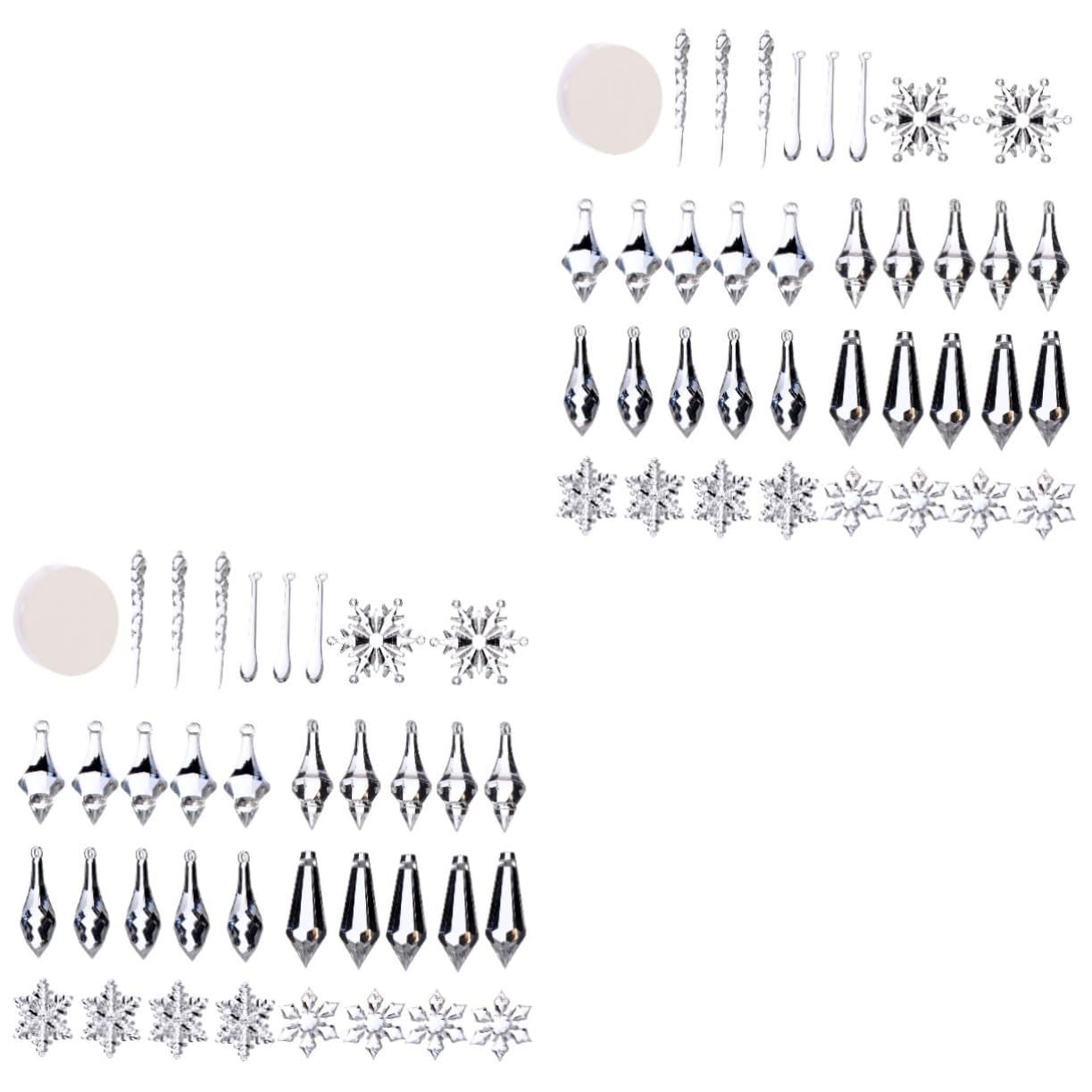 IMIKEYA 2St Weihnachtsacryl weihnachtsdeko winterdeko weihnchtsdeko Christbaumschmuck hängende transparente Schneeflocken aus Acryl Eiszapfen hängen Acryl-Kristallornamente