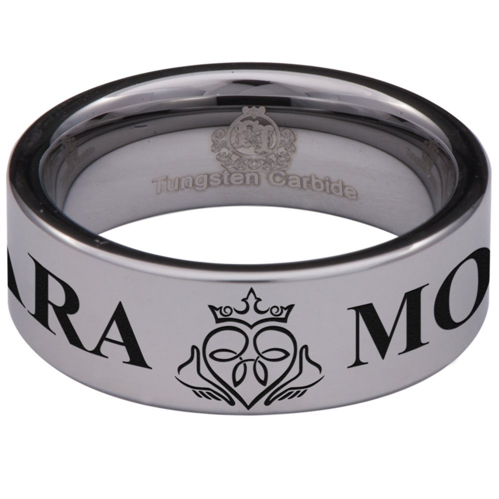 Friends of Irony Tungsten Carbide Mo Anam Cara Wedding Band Anniversary Ring for Men and Women 8mm