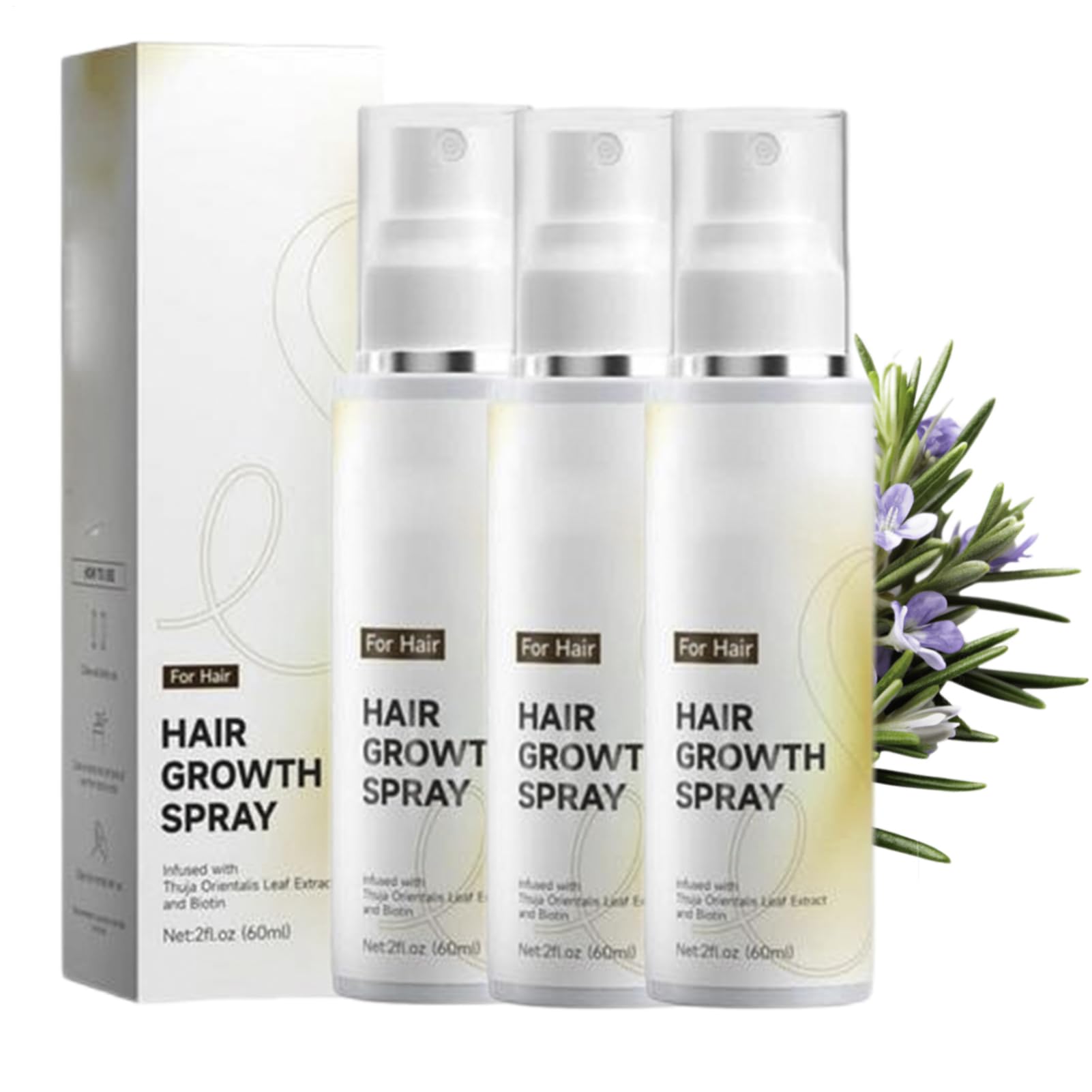 3PCS Hair Growth Spray, Hair Growth Serums Spray With Rosemary, Biotin And Phytonutrients, Hairs Strengthening Thickening Sprays, Fuller Hairs Scalp Care Sprays, HairLoss Treat ment For Men, Women