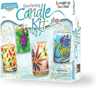 JumpingJumbo Glass painting, Candle Making, DIY Candle Making Kit for Kids , Art and Craft Activity Kit, Complete Candle Making kit, Glass Painting Kit, Paint the Glass Tumblers and Make Candles