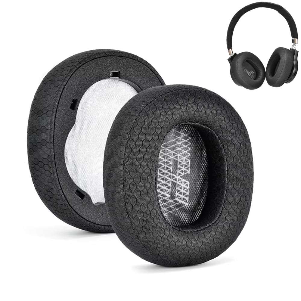 Enegg E65 Earpads for JBL Live 650BTNC 660NC E65BTNC Headphone, Replacement Headset Ear Cushion Pads with Memory Foam for 750NC Duet NC Ear Cover Earmuff, Black