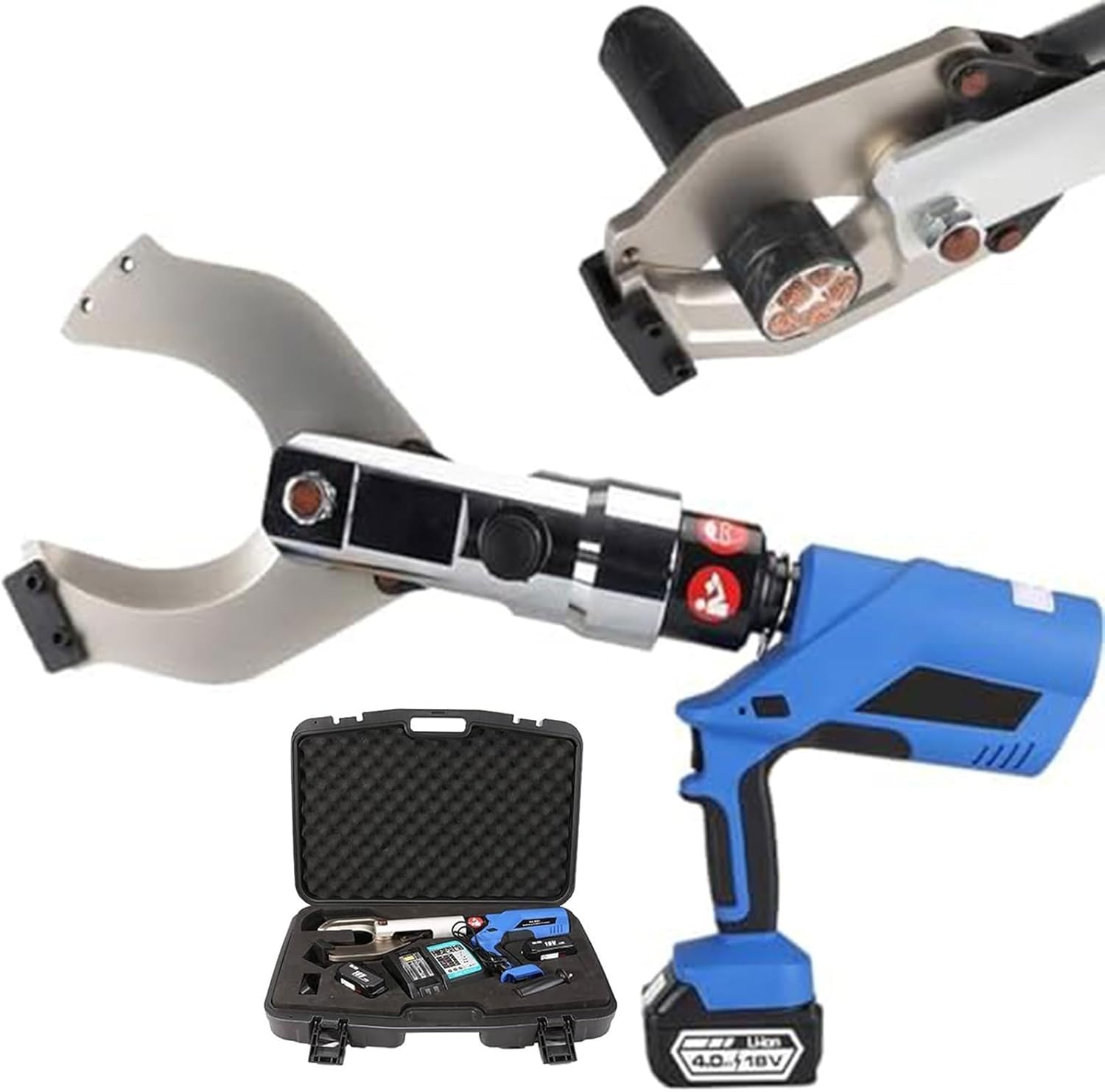 Electric Hydraulic Cable Cutter Pliers,60-250KN Cordless Wire Cutting Tool,Hand Operated Crimping Tool with LED Display,for 65-135mm Copper Aluminum Cables(120C)