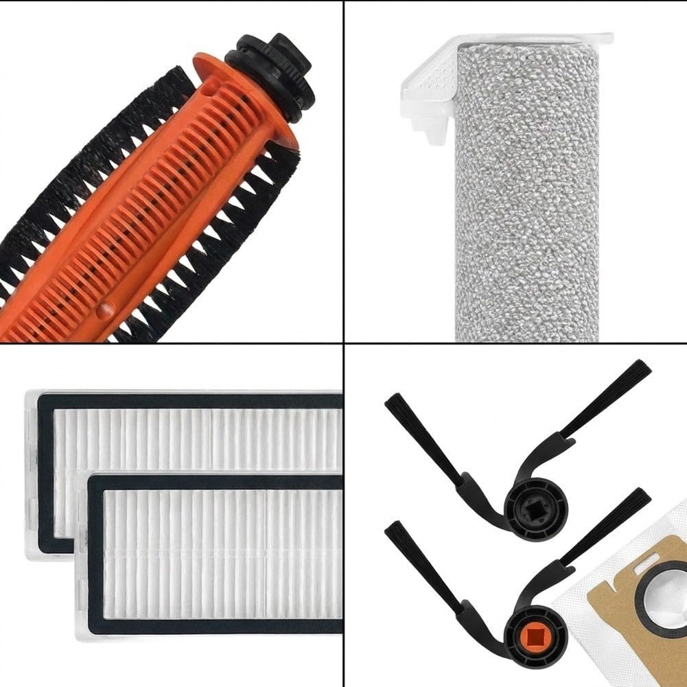 Komplettes Zubehör Kit für Xiaomi Saugroboter H40 PV32CN inkl V-Form Hauptbürste Waschbare Wischpads Duftsteine Staubbeutel Filter(B)