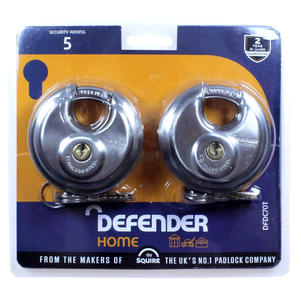 Defender Dfdc70t Diskus® Padlock Twin Pack 70Mm