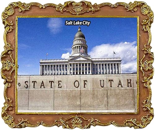 Imán de refrigerador del Capitolio del estado de Utah, Salt Lake City, Estados Unidos, recuerdo de viaje, decoración de nevera, calcomanía magnética
