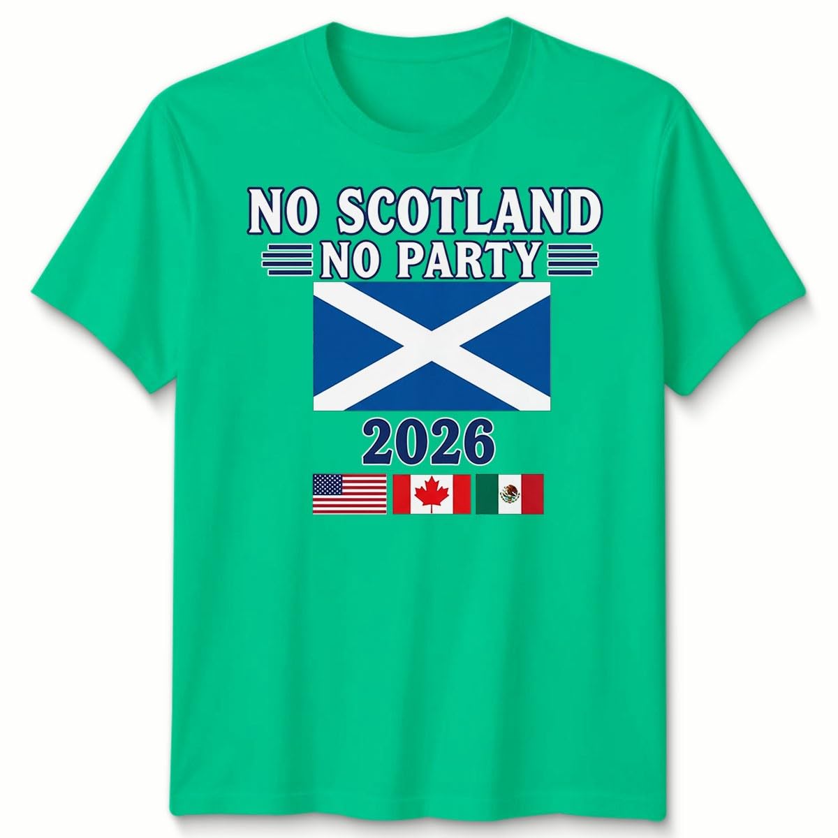 D&T Unisex Tshirt Scotland Football USA Cup Football Tournament of The World 2026 14-15 Years Kelly Green — image 1