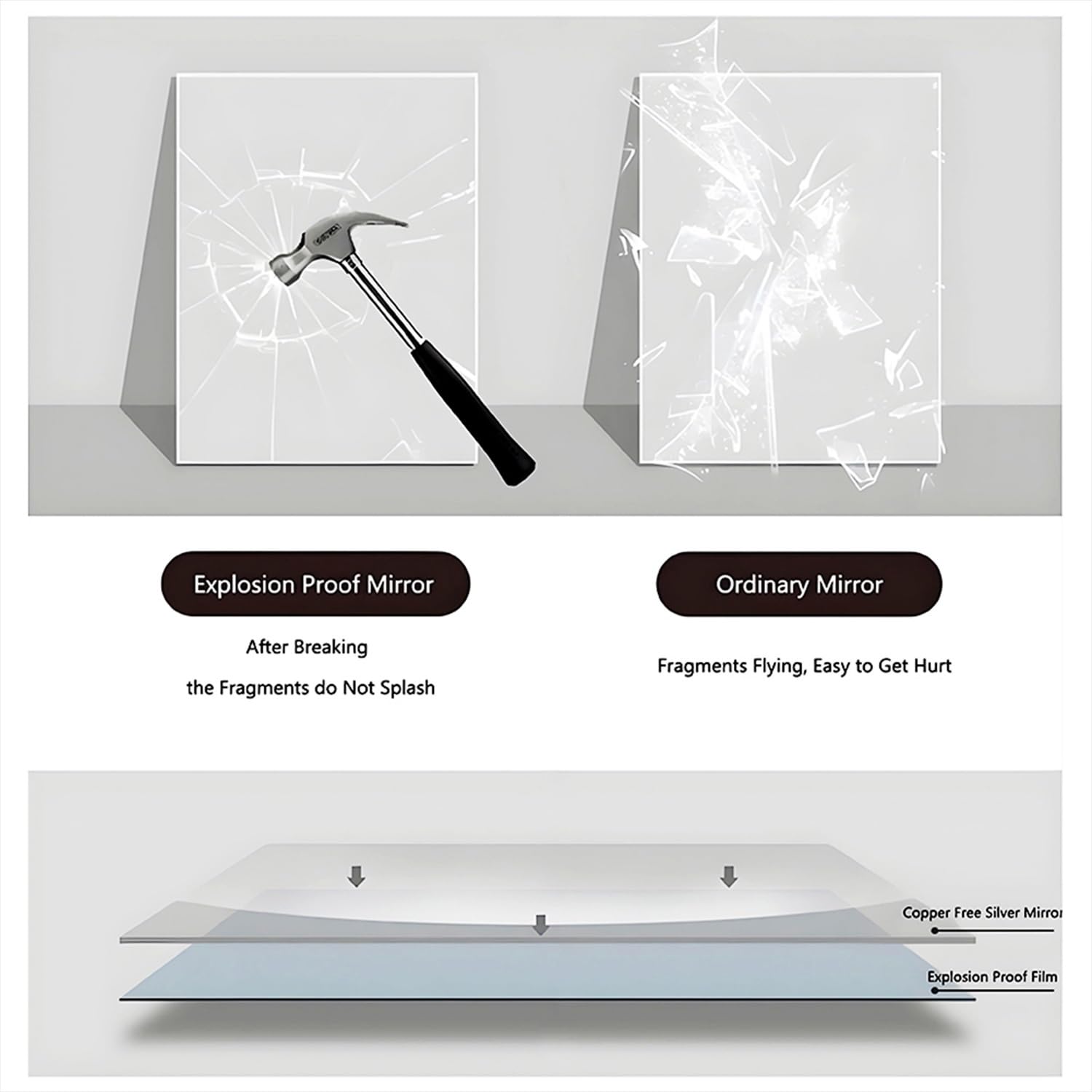 3-kolorowe ściemniane lusterko do makijażu LED bezramowe przeciwmgielne lustro łazienkowe ze sterowaniem dotykowym 130 cm półokrągłe - idealne do pielęgnacji urody i pielęgnacji skóry